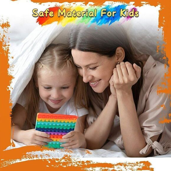 4x Pieces Rainbow Popit Fidget Pop Toy Sensory Set stress relief - Picture 7 of 7